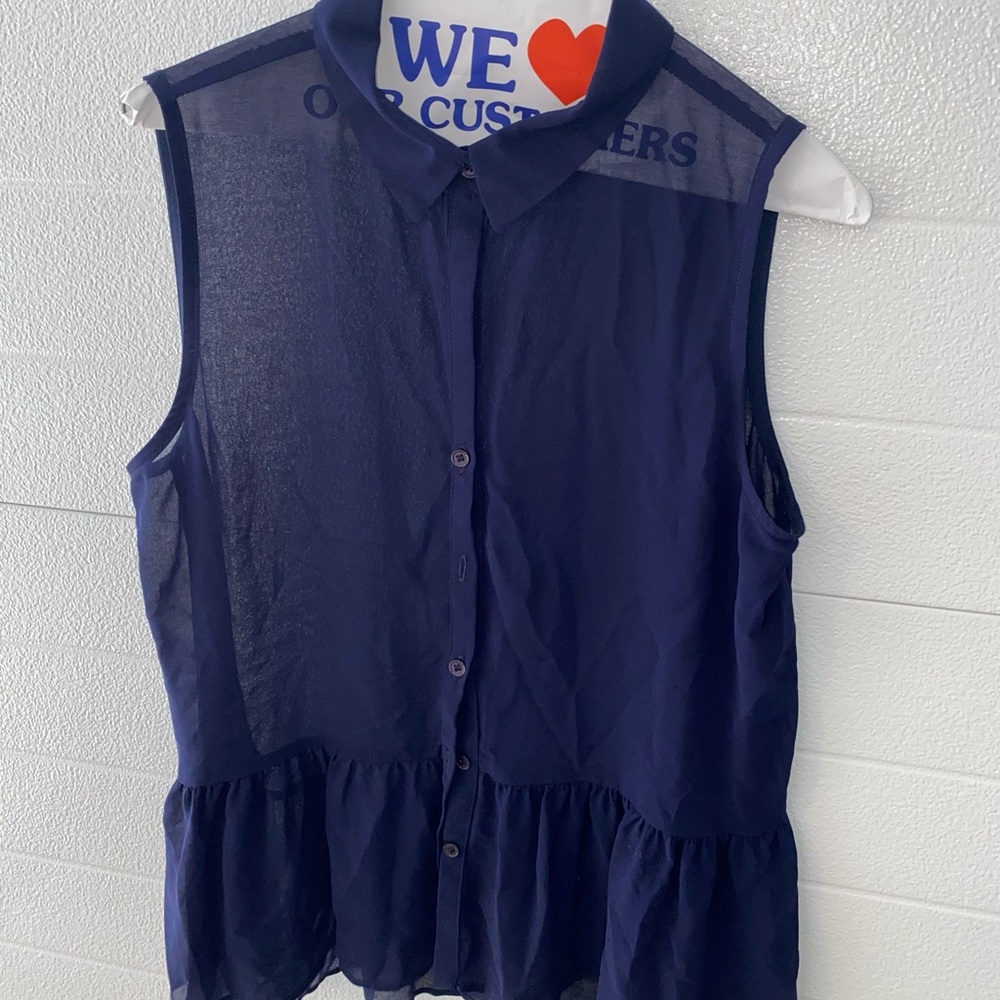 Women’s sheer button up shirt